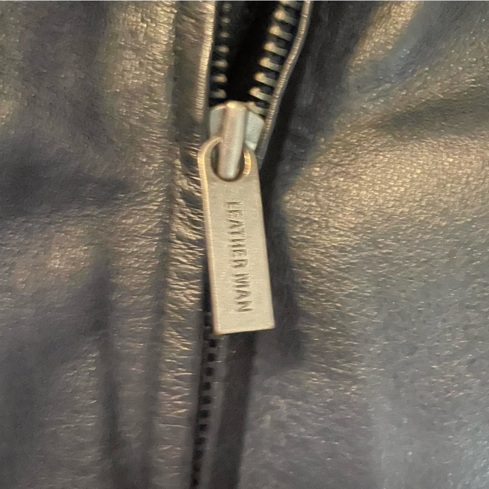 Leathers Mans Leather Jacket 2x Black Zipper Jacket Inner Pocket EUC Vintage - Picture 3 of 7